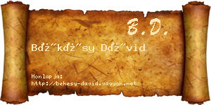 Békésy Dávid névjegykártya