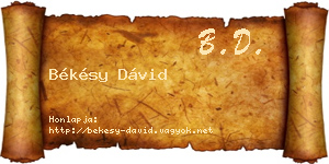 Békésy Dávid névjegykártya